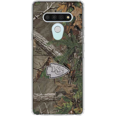 NFL Kansas City Chiefs Realtree Xtra Green Camo LG Stylo 6 Clear Case