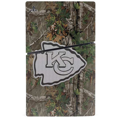 NFL Kansas City Chiefs Realtree Xtra Green Camo PS5 Slim Disk Bundle Skin