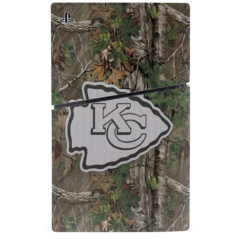 NFL Kansas City Chiefs Realtree Xtra Green Camo PS5 Slim Disk Console Skin