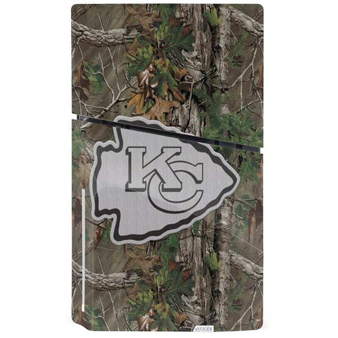 NFL Kansas City Chiefs Realtree Xtra Green Camo PS5 Slim Disk Console Skin