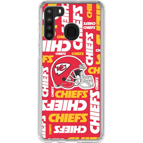 NFL Kansas City Chiefs Red Blast Galaxy A21 Clear Case