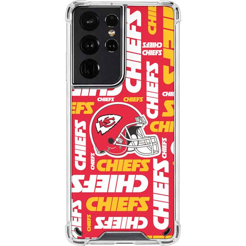 NFL Kansas City Chiefs Red Blast Galaxy S21 Ultra 5G Clear Case