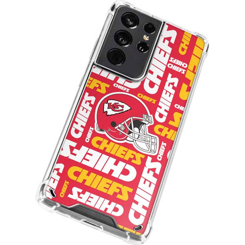 NFL Kansas City Chiefs Red Blast Galaxy S21 Ultra 5G Clear Case