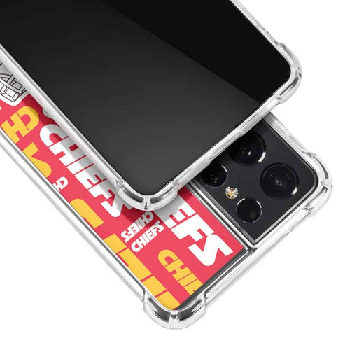 NFL Kansas City Chiefs Red Blast Galaxy S21 Ultra 5G Clear Case