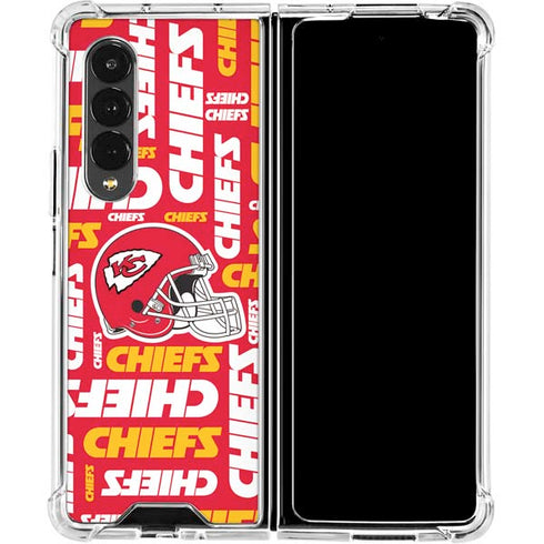 NFL Kansas City Chiefs Red Blast Galaxy Z Fold4 5G Clear Case