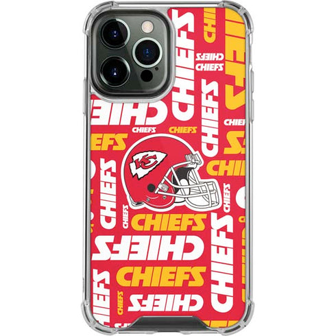 NFL Kansas City Chiefs Red Blast iPhone 13 Pro Max Clear Case