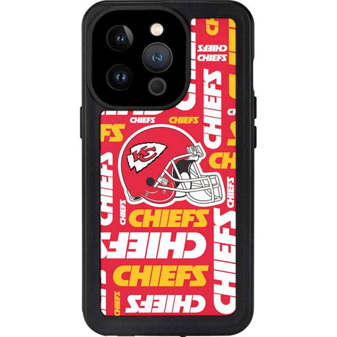 NFL Kansas City Chiefs Red Blast iPhone 14 Pro Waterproof Case