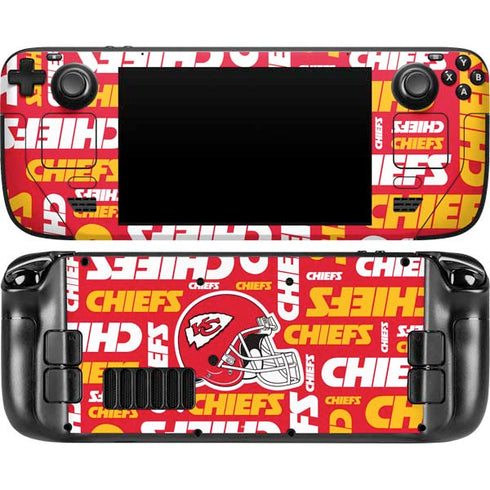 NFL Kansas City Chiefs Red Blast Steam Deck Handheld Gaming Computer Skin