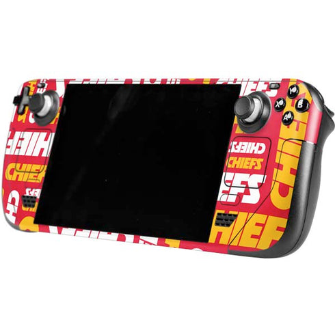 NFL Kansas City Chiefs Red Blast Steam Deck Handheld Gaming Computer Skin