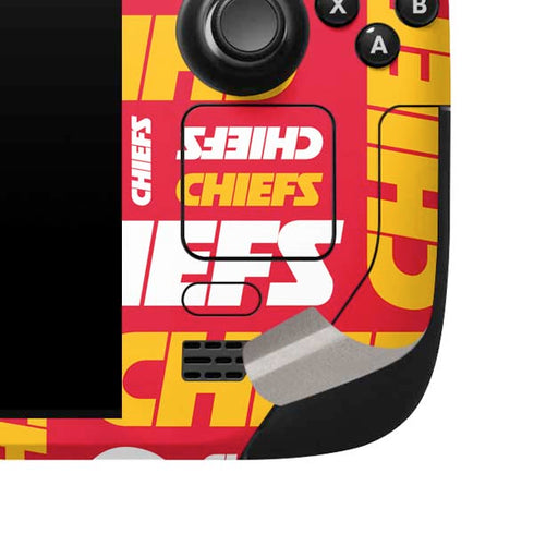 NFL Kansas City Chiefs Red Blast Steam Deck Handheld Gaming Computer Skin