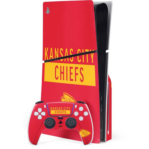 NFL Kansas City Chiefs Red Performance Series PS5 Slim Disk Bundle Skin
