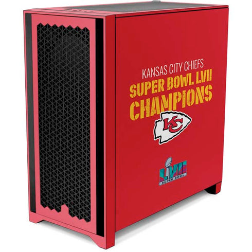 NFL Kansas City Chiefs Super Bowl LVII Champions Corsair 4000D Tempered Glass Mid-Tower ATX Case Skin