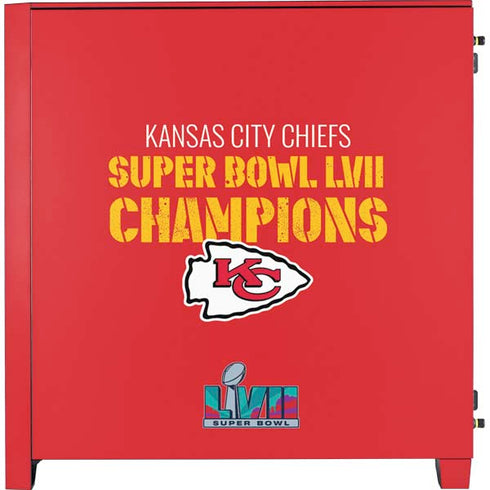 NFL Kansas City Chiefs Super Bowl LVII Champions Corsair 4000D Tempered Glass Mid-Tower ATX Case Skin