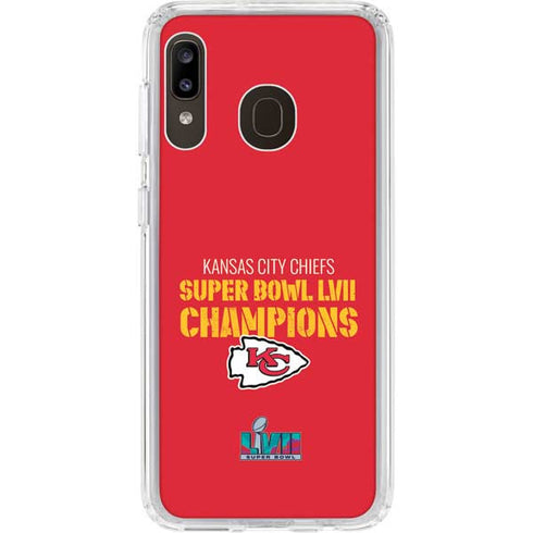 NFL Kansas City Chiefs Super Bowl LVII Champions Galaxy A20 Clear Case