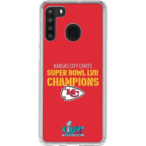NFL Kansas City Chiefs Super Bowl LVII Champions Galaxy A21 Clear Case