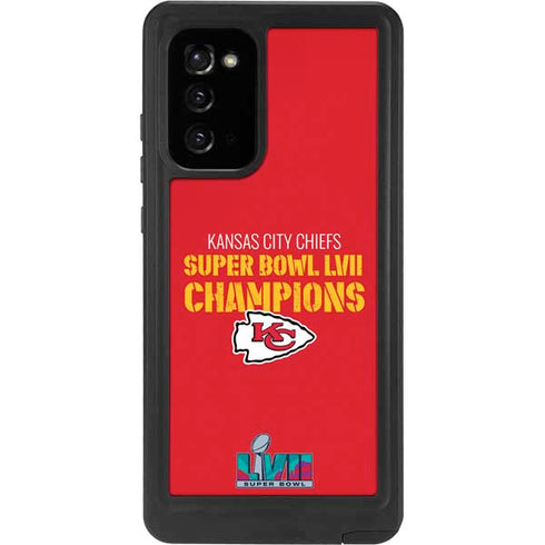 NFL Kansas City Chiefs Super Bowl LVII Champions Galaxy Note20 5G Waterproof Case