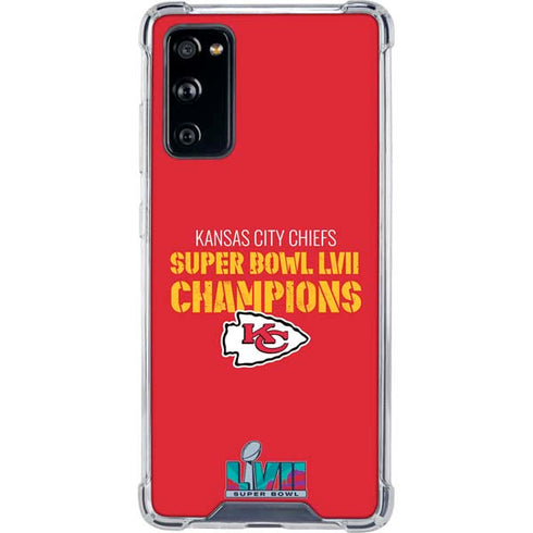 NFL Kansas City Chiefs Super Bowl LVII Champions Galaxy S20 FE Clear Case