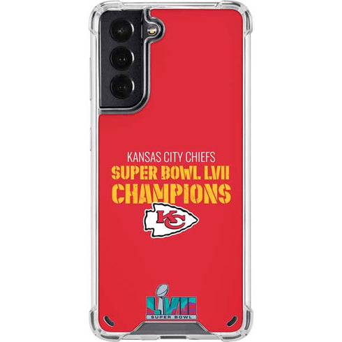 NFL Kansas City Chiefs Super Bowl LVII Champions Galaxy S21 5G Clear Case