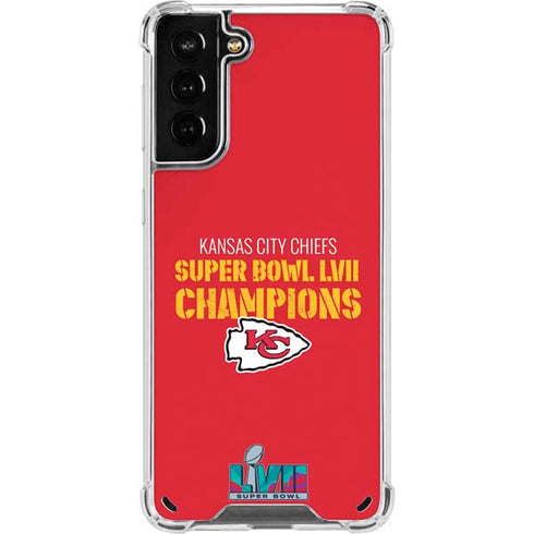 NFL Kansas City Chiefs Super Bowl LVII Champions Galaxy S21 Plus 5G Clear Case