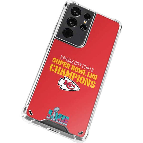 NFL Kansas City Chiefs Super Bowl LVII Champions Galaxy S21 Ultra 5G Clear Case