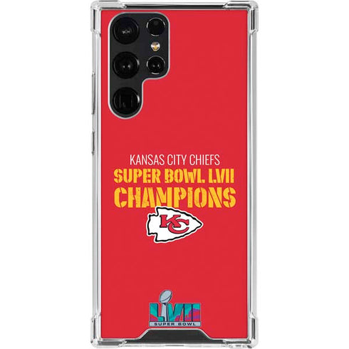 NFL Kansas City Chiefs Super Bowl LVII Champions Galaxy S22 Ultra Clear Case