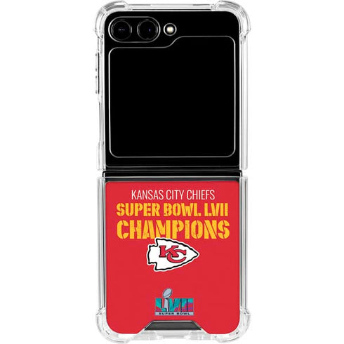 NFL Kansas City Chiefs Super Bowl LVII Champions Galaxy Z Flip5 5G Clear Case