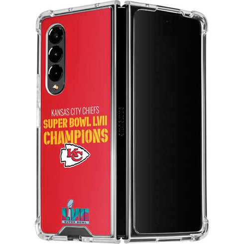NFL Kansas City Chiefs Super Bowl LVII Champions Galaxy Z Fold4 5G Clear Case