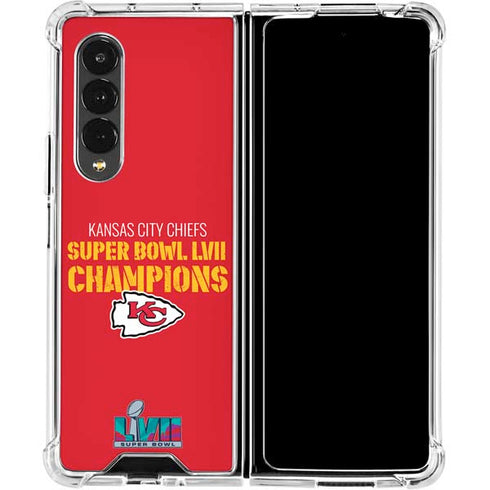 NFL Kansas City Chiefs Super Bowl LVII Champions Galaxy Z Fold4 5G Clear Case