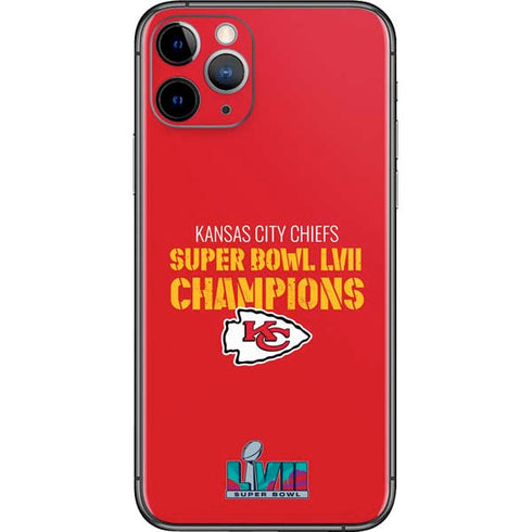 NFL Kansas City Chiefs Super Bowl LVII Champions iPhone 11 Pro Skin