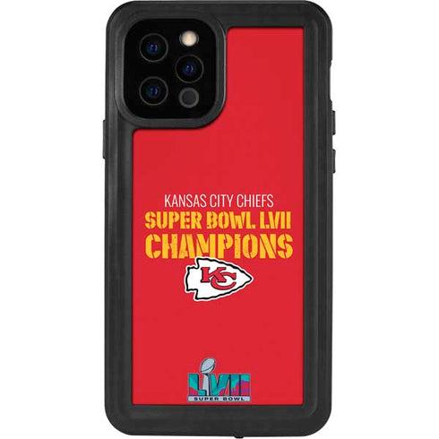 NFL Kansas City Chiefs Super Bowl LVII Champions iPhone 12 Pro Waterproof Case