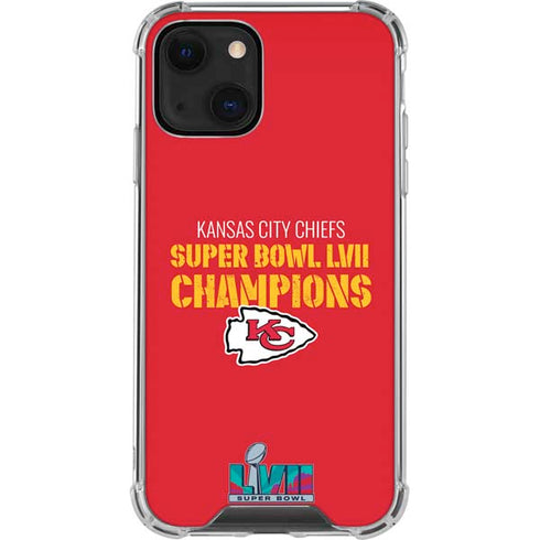 NFL Kansas City Chiefs Super Bowl LVII Champions iPhone 13 Mini Clear Case