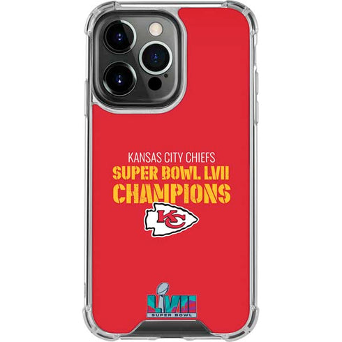 NFL Kansas City Chiefs Super Bowl LVII Champions iPhone 14 Pro Clear Case
