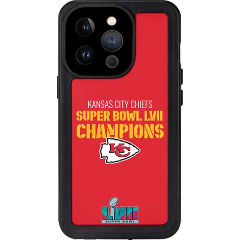 NFL Kansas City Chiefs Super Bowl LVII Champions iPhone 14 Pro Waterproof Case