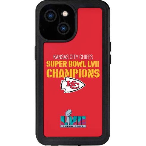 NFL Kansas City Chiefs Super Bowl LVII Champions iPhone 15 Waterproof Case