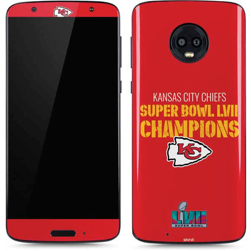 NFL Kansas City Chiefs Super Bowl LVII Champions Moto G6 Skin