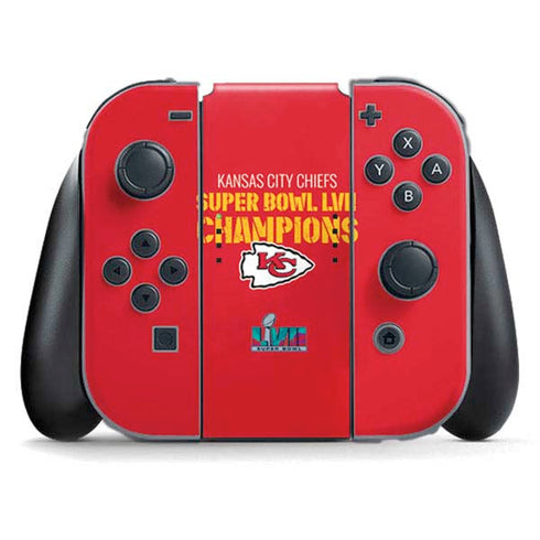 NFL Kansas City Chiefs Super Bowl LVII Champions Nintendo Switch (2017-2021) Joy-Con Controller Skin