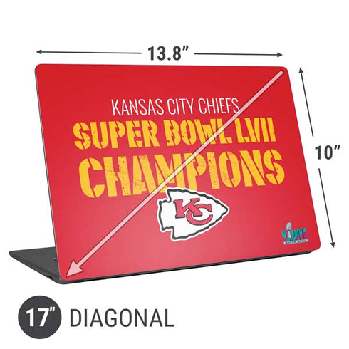 NFL Kansas City Chiefs Super Bowl LVII Champions Universal Laptop 17in (13.8 x 10in) Skin