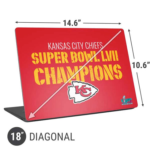 NFL Kansas City Chiefs Super Bowl LVII Champions Universal Laptop 18in (14.6 x 10.6in) Skin