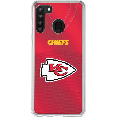 NFL Kansas City Chiefs Team Jersey Galaxy A21 Clear Case