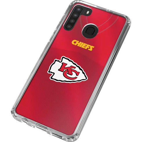 NFL Kansas City Chiefs Team Jersey Galaxy A21 Clear Case