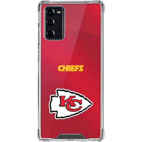 NFL Kansas City Chiefs Team Jersey Galaxy Note20 5G Clear Case