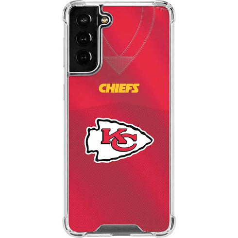 NFL Kansas City Chiefs Team Jersey Galaxy S21 FE Clear Case