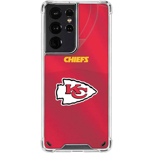 NFL Kansas City Chiefs Team Jersey Galaxy S21 Ultra 5G Clear Case