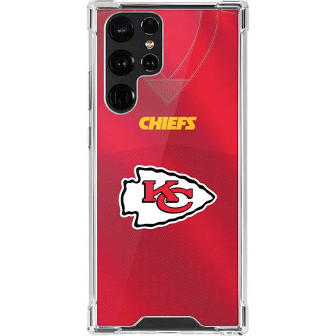 NFL Kansas City Chiefs Team Jersey Galaxy S22 Ultra Clear Case