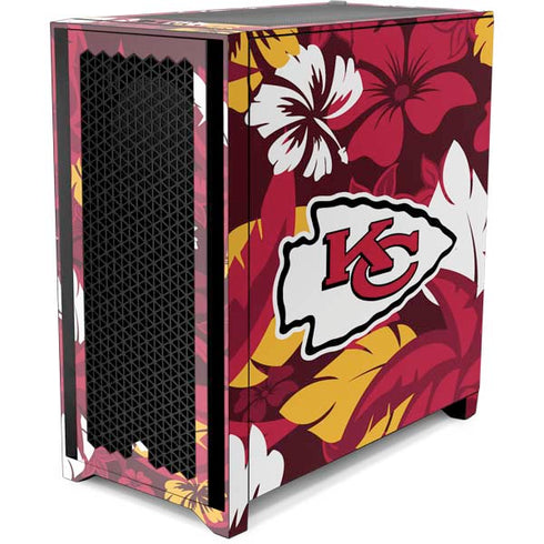 NFL Kansas City Chiefs Tropical Print Corsair 4000D Tempered Glass Mid-Tower ATX Case Skin
