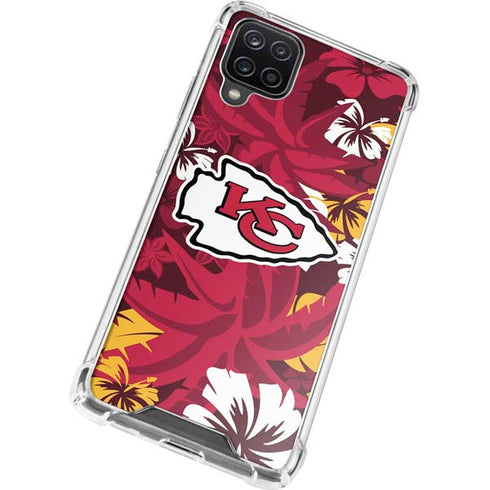NFL Kansas City Chiefs Tropical Print Galaxy A12 Clear Case