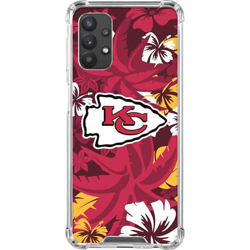 NFL Kansas City Chiefs Tropical Print Galaxy A32 5G Clear Case