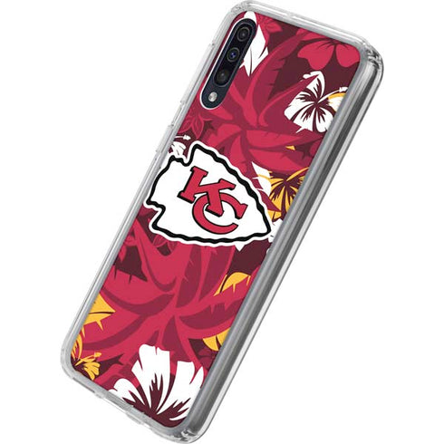 NFL Kansas City Chiefs Tropical Print Galaxy A50 Clear Case
