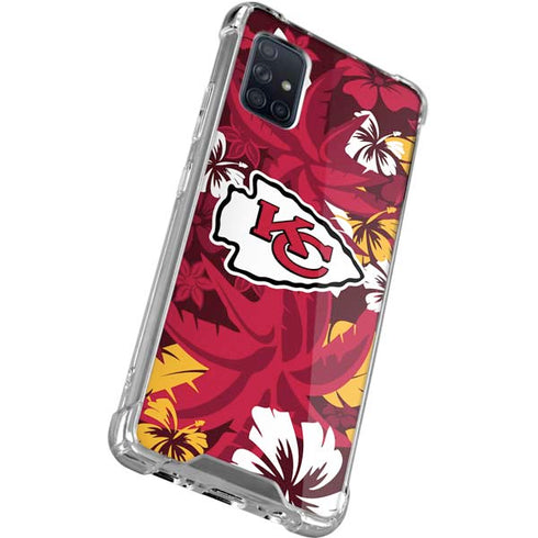 NFL Kansas City Chiefs Tropical Print Galaxy A51 5G Clear Case