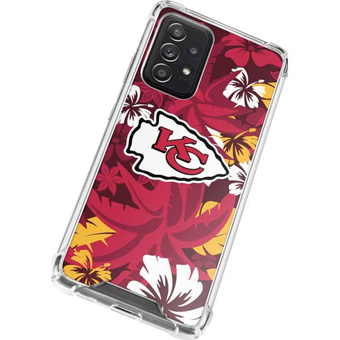 NFL Kansas City Chiefs Tropical Print Galaxy A52 5G Clear Case